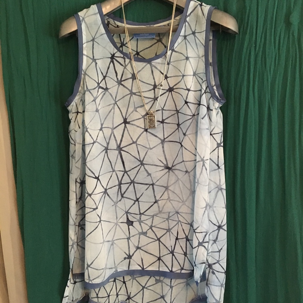 Sheer Vera Wang Sleeveless Blouse